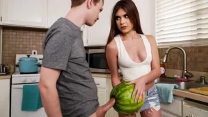 Step-sister Caught Her Brother with a Watermelon - MyPornerLeak Leak