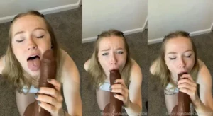 Babycakkes2000 On Her Knees Slurping A Dildo - MyPornerLeak