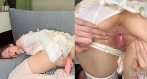 Elfie Cutie Penetrated By Pink Dildo On Sofa - MyPornerLeak Leak