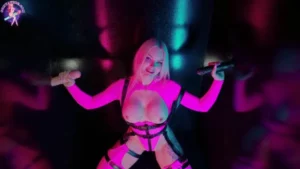 Sonya Vibe As A Pink Guard Uses Two Dildos - MyPornerLeak