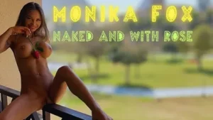 Blonde Posing Nude with Rose Before Pyramids - MyPornerLeak