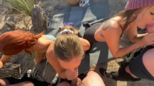 Elly Clutch, Stella Sedona, and Kitten.Kyra outdoor blowjob orgy - MyPornerLeak