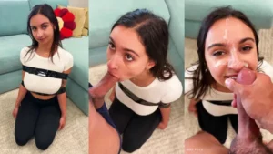 Hailey Rose Blows and Gets A Facial With Hands Duct Taped - MyPornerLeak