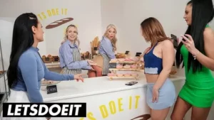 Lesbians Scissor in Public Shop - MyPornerLeak