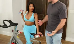 A mistress with big tits after a workout pulled down her tights for a spanking with a bald guy - MyPornerLeak
