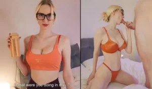 Russian blonde in lingerie panties with big tits during vaginal - MyPornerLeak