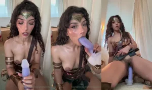 Wonder Woman Jasminx Takes Her Purple Dildo Deep - MyPornerLeak Leak