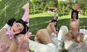 Bunny Catsara Pleasures Her Holes In The Garden - MyPornerLeak Leak