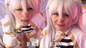 Frieren Cosplayer Aqua_Ri Gives A Sloppy Blowjob - MyPornerLeak Leak